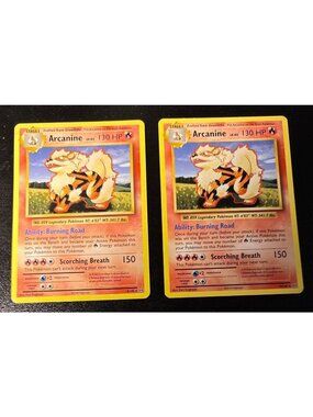 Arcanine Pokémon Card XY Evolutions 18/108 Burning Road Holo Rare 2016 lot of 2